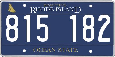 RI license plate 815182