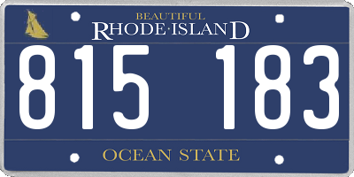 RI license plate 815183