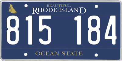RI license plate 815184