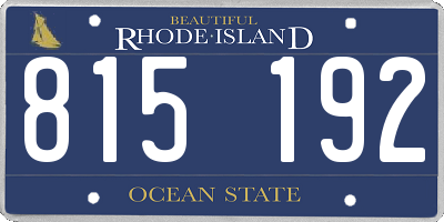 RI license plate 815192