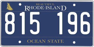 RI license plate 815196