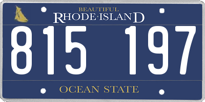 RI license plate 815197