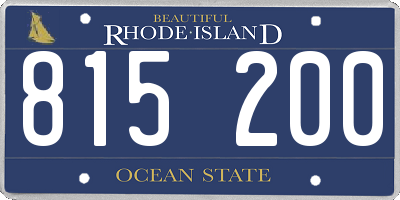 RI license plate 815200