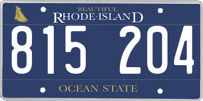 RI license plate 815204