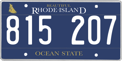 RI license plate 815207
