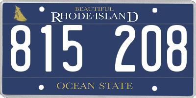 RI license plate 815208