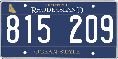 RI license plate 815209