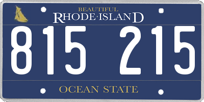 RI license plate 815215