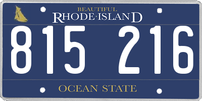 RI license plate 815216