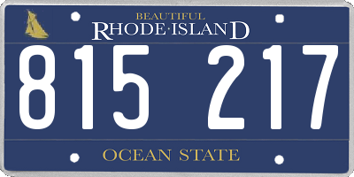 RI license plate 815217