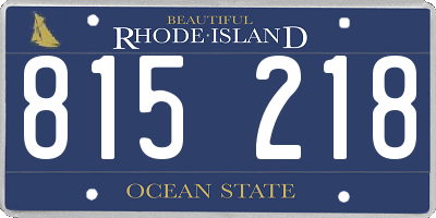 RI license plate 815218