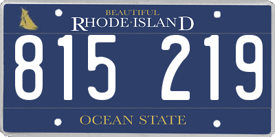 RI license plate 815219