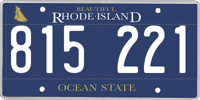 RI license plate 815221