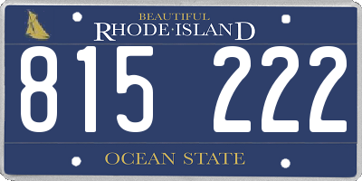 RI license plate 815222