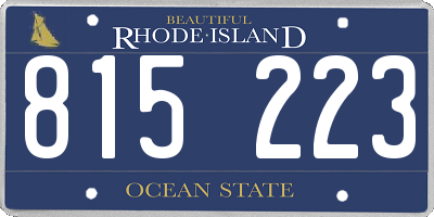 RI license plate 815223