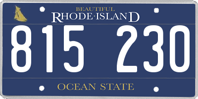 RI license plate 815230