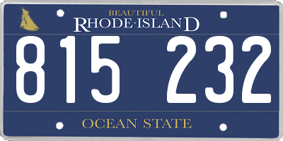 RI license plate 815232