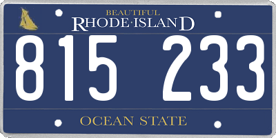 RI license plate 815233