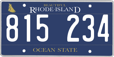 RI license plate 815234