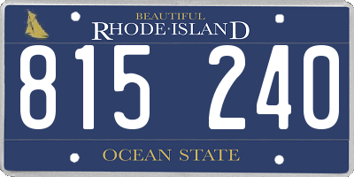 RI license plate 815240