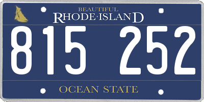 RI license plate 815252
