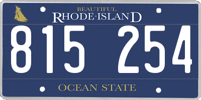 RI license plate 815254