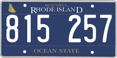 RI license plate 815257