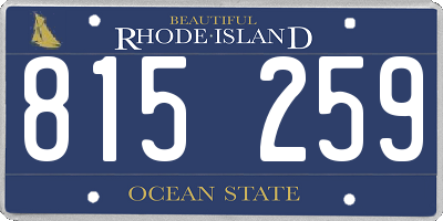 RI license plate 815259
