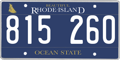 RI license plate 815260