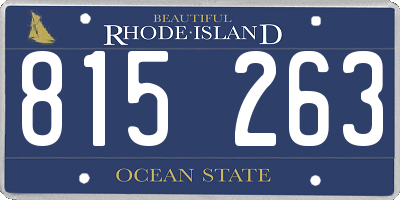 RI license plate 815263