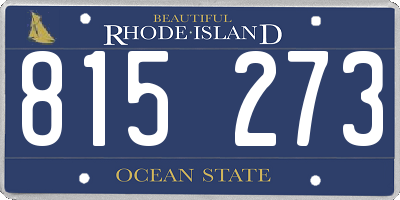 RI license plate 815273