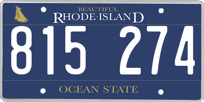 RI license plate 815274