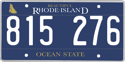 RI license plate 815276
