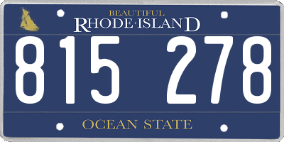 RI license plate 815278
