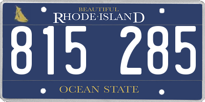 RI license plate 815285