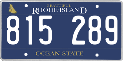 RI license plate 815289