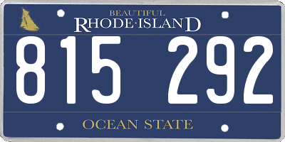 RI license plate 815292