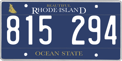 RI license plate 815294
