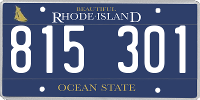 RI license plate 815301