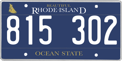 RI license plate 815302