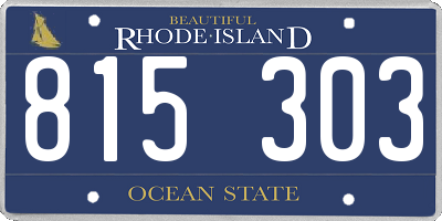 RI license plate 815303