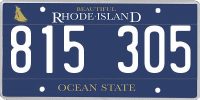 RI license plate 815305
