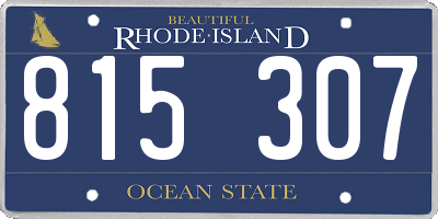 RI license plate 815307