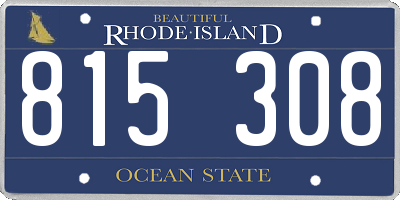 RI license plate 815308