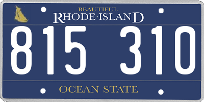 RI license plate 815310