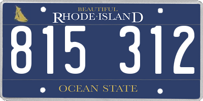 RI license plate 815312