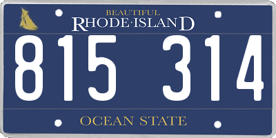 RI license plate 815314