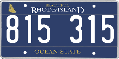 RI license plate 815315
