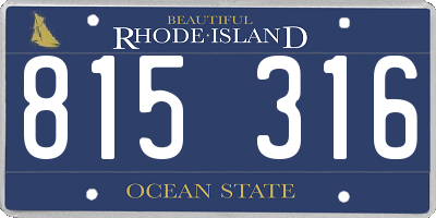 RI license plate 815316