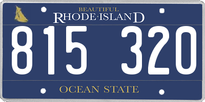 RI license plate 815320